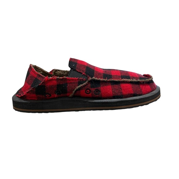 Sanuk Men\'s Donny Red Plaid Buffalo Sherpa Lined Chill Slip-On Loafer  12  NWOT main image 10